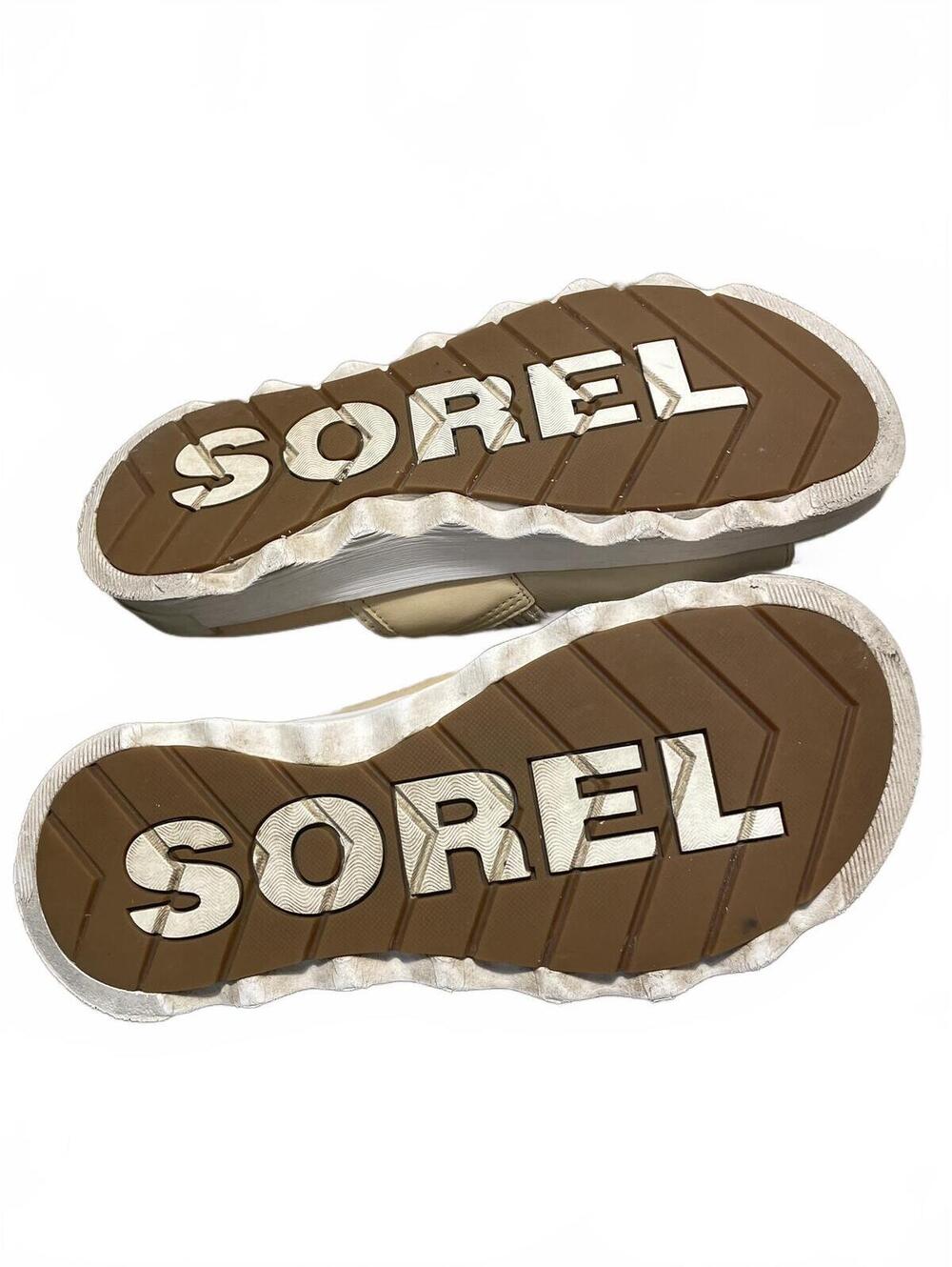 SOREL Beige Platform Slide Sandals Womens Size 10 Walking Chunky Casual - Picture 7 of 8